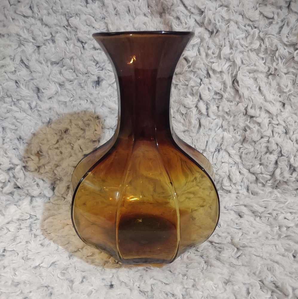 Vintage 70s Tiara by Indiana Glass Decanter, Carafe or Vase 9 Sided Nonagon